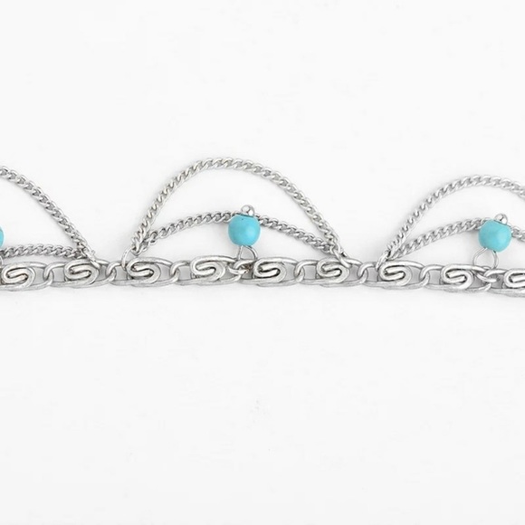 Silver Turquoise Anklet - Picture 6 of 7